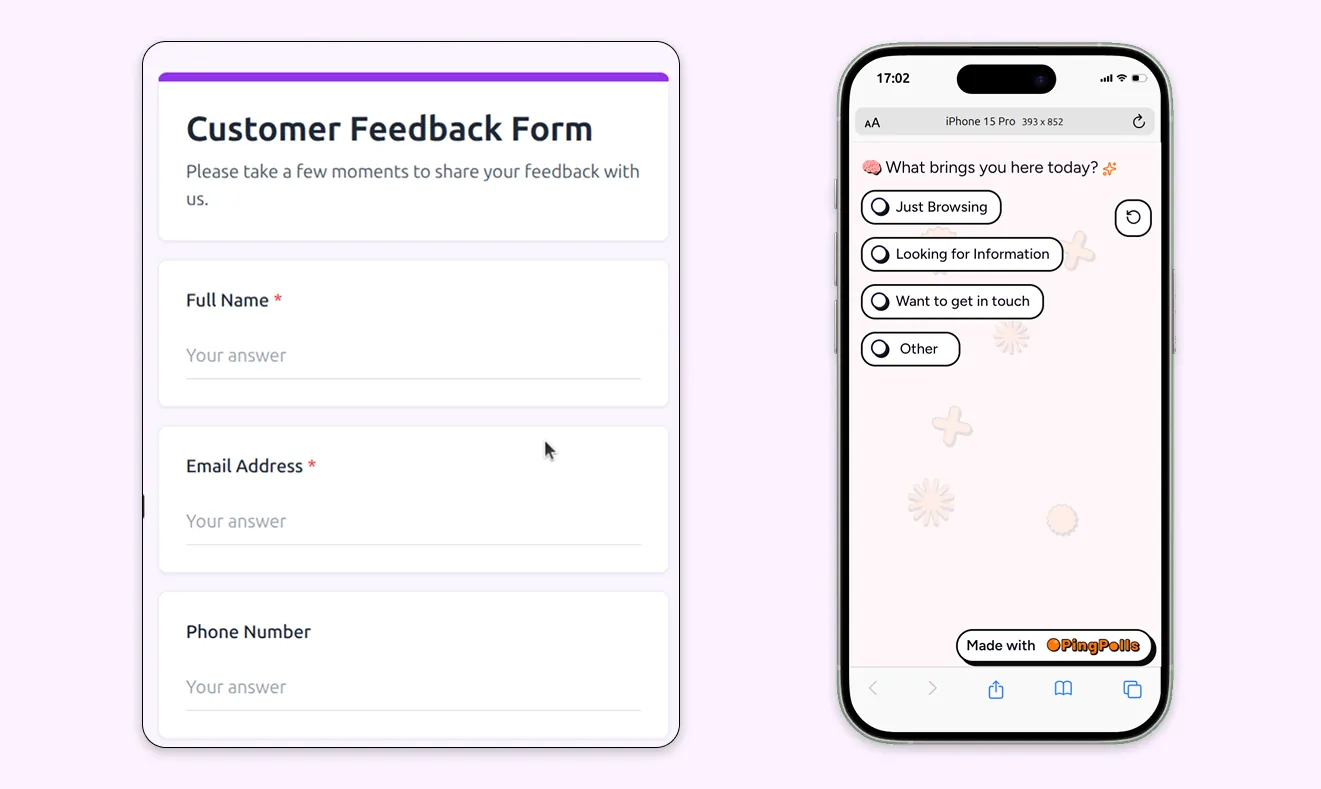 Traditional Forms vs PingPolls